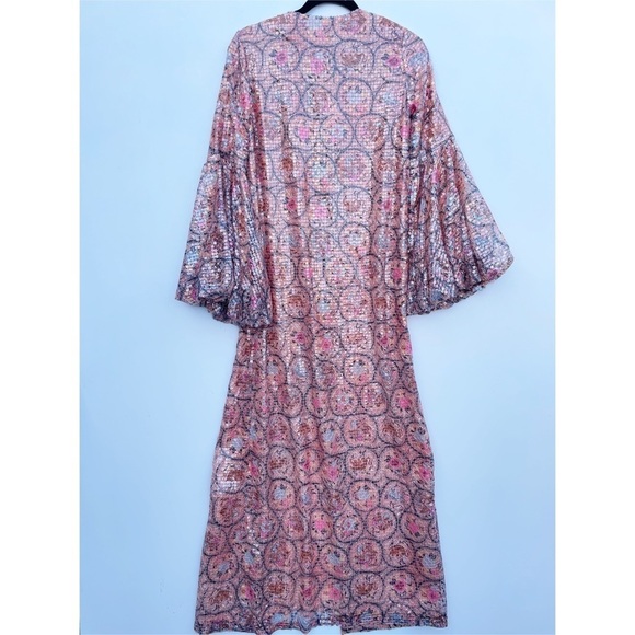 Anthropologie Verb by Pallavi Singhee Sequin kaftan Sz Small - Picture 2 of 6